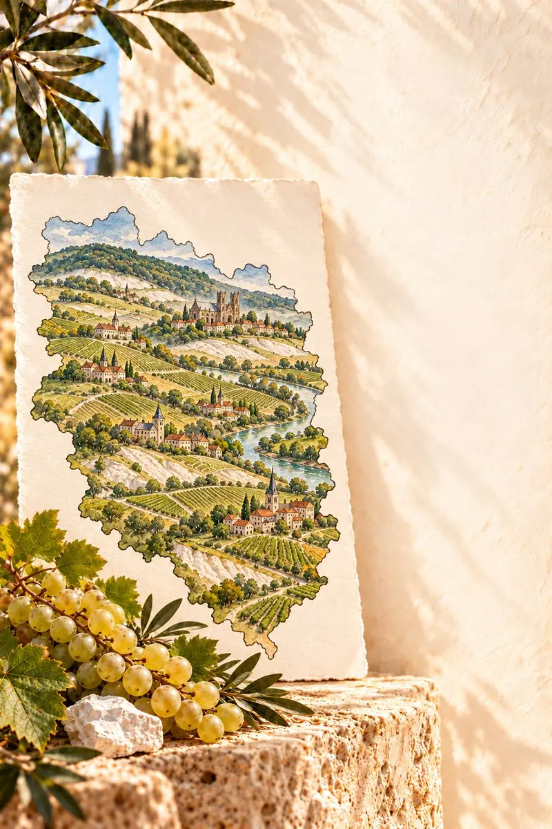 Wine-Stories-Karte: illustrierte Landkarte der Champagne